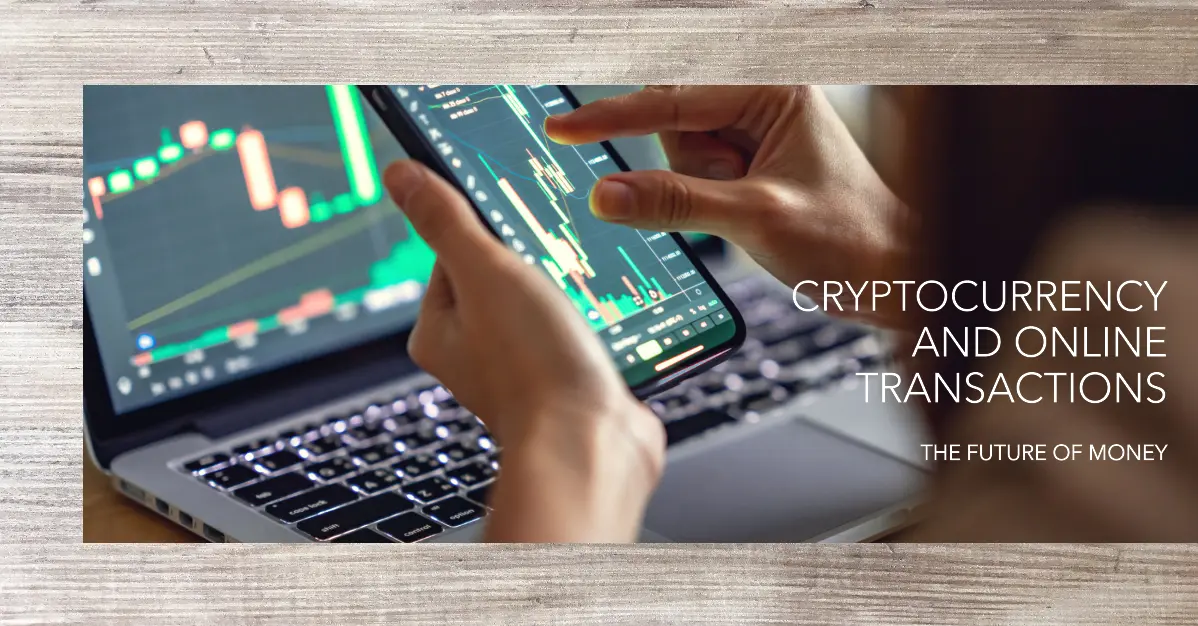 A visual representation of the concepts of Cryptocurrency and online transactions 